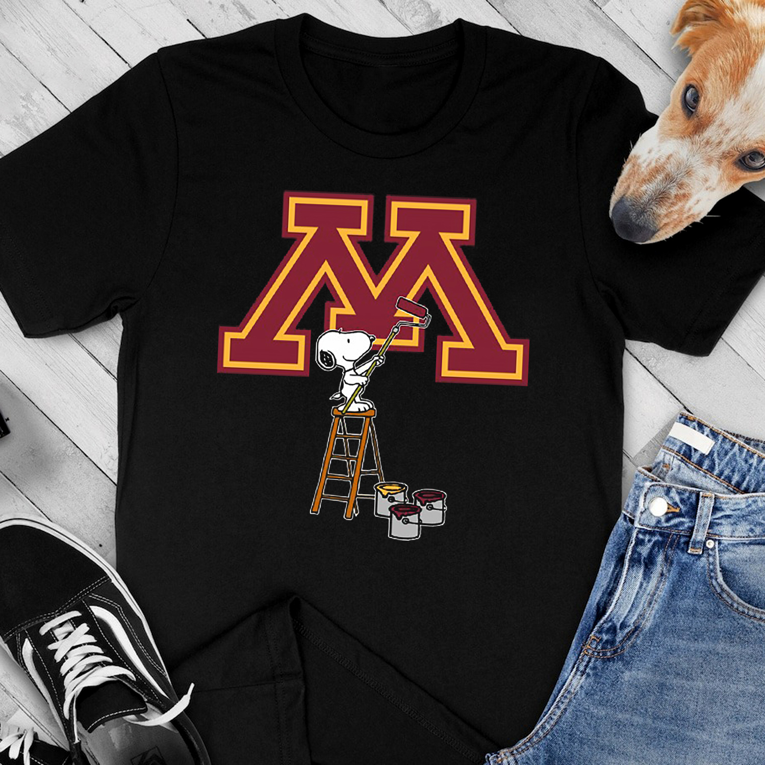 Snoopy Paints The Football Men Women Sweatshirt - NCAA Logo T-Shirt