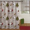 Snoopy and Woodstock Christmas Shower Curtain Set - Festive Bathroom Decor