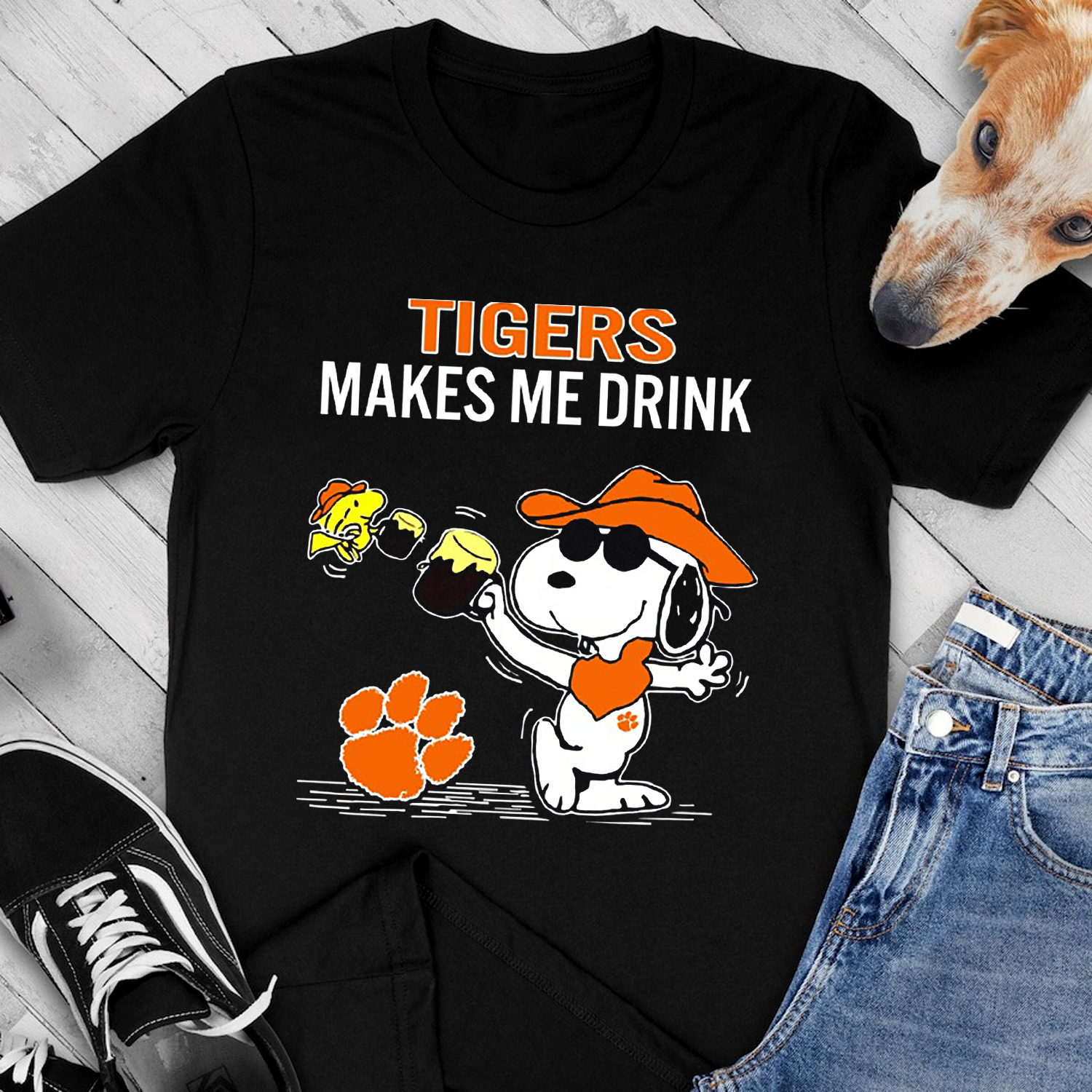 Snoopy and Woodstock - Clemson Tigers NCAA T-Shirt Hoodie Sweatshirt for Fans