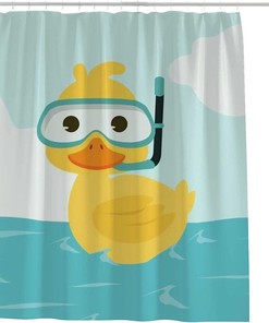 Snorkeling Duck Shower Curtain - Playful Bath Accessory For Kids Bathroom