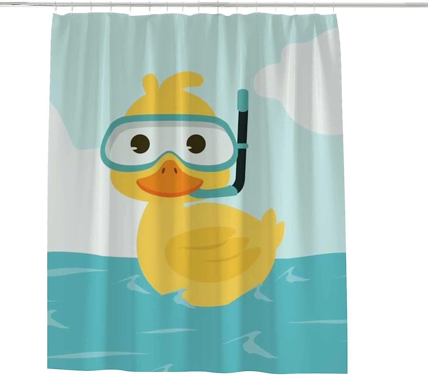 Snorkeling Duck Shower Curtain - Playful Bath Accessory For Kids Bathroom
