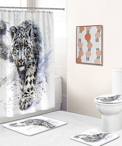 Snow Leopard Print Shower Curtain Bathroom for a Bold and Wild Bathroom Look