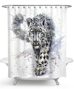 Snow Leopard Print Shower Curtain Bathroom for a Bold and Wild Bathroom Look