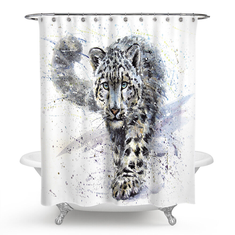Snow Leopard Print Shower Curtain Bathroom for a Bold and Wild Bathroom Look