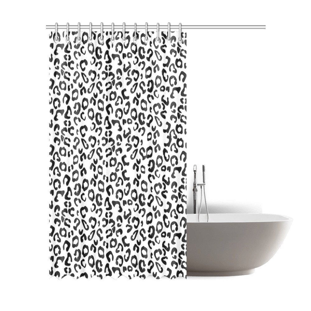 Snow Leopard Print Shower Curtain - Perfect Gift for Animal and Cat Lovers - Waterproof Home Decor