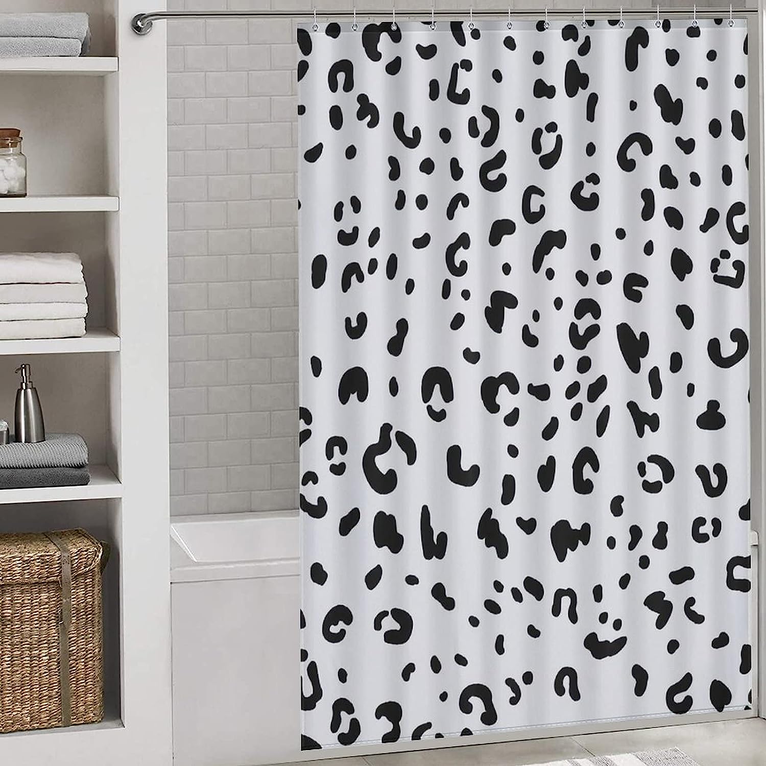 Snow Leopard Print Waterproof Shower Curtain For Bathroom - Image 3