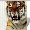 Snow Winter Tiger Fabric Shower Curtain for Bathroom