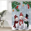 Snowflake Cardinals Snowman Luxury Shower Curtain for Bathroom