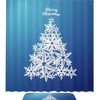 Snowflake Christmas Tree Shower Curtain, Paper Cut Design 