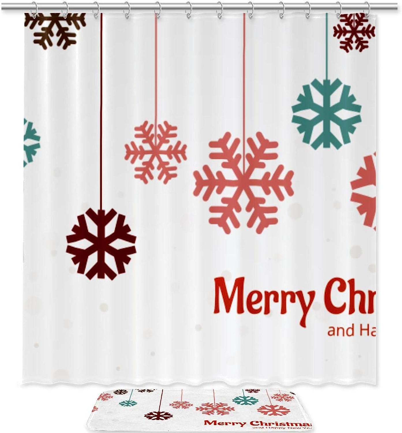 Snowflake Christmas Waterproof Shower Curtain For A Winter Wonderland