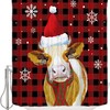 Snowflake Farm Cattle Shower Curtain For A Rustic Christmas Vibe