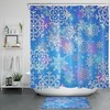 Snowflake Merry Christmas Shower Curtain - Happy Festive Bathroom Decor