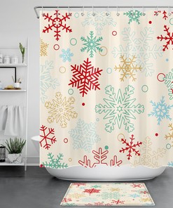 Snowflake Shower Curtain For Winter Bathroom Decor