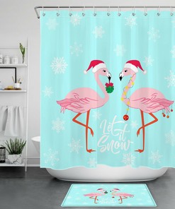 Snowflake Shower Curtain - Winter Bathroom Decor