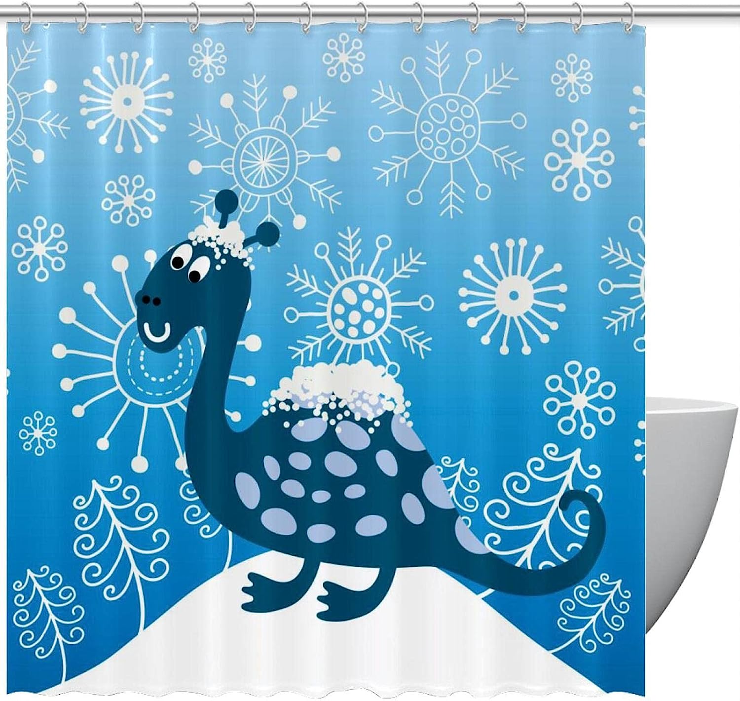 Snowflake Shower Curtain for a Winter Wonderland Bathroom