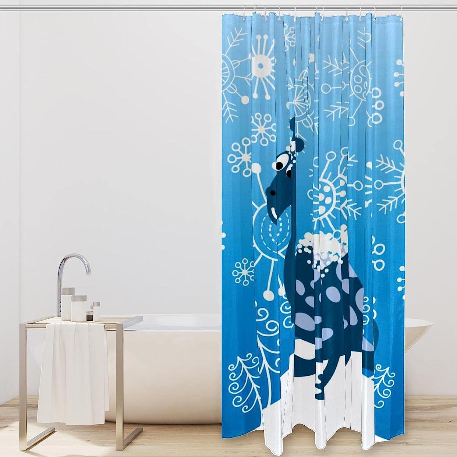 Snowflake Shower Curtain for a Winter Wonderland Bathroom
