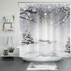 Snowflake Snow Scene Pine Tree Shower Curtain, Add a Touch of Winter Wonder to Your Bathroom