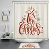 Snowflake Star Merry Christmas Shower Curtain - Festive Bathroom Accessories for Retro Decor