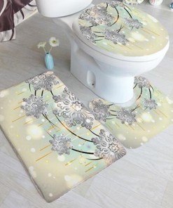 Snowflake Waterproof Shower Curtain with Starlight Theme