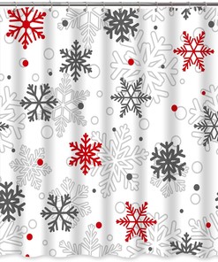 Snowflake Winter Christmas Shower Curtain - Shower Curtains Decorative