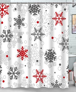 Snowflake Winter Christmas Shower Curtain - Shower Curtains Decorative