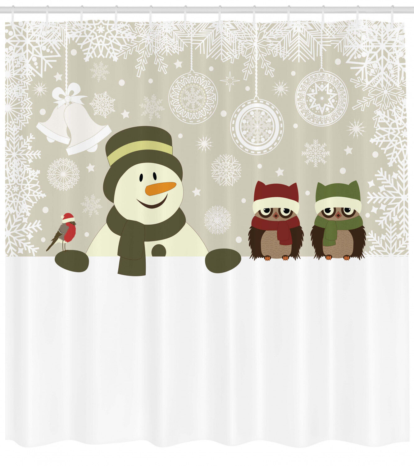 Snowflake Winter Day Print Shower Curtain For Festive Bathroom Decor - Image 2