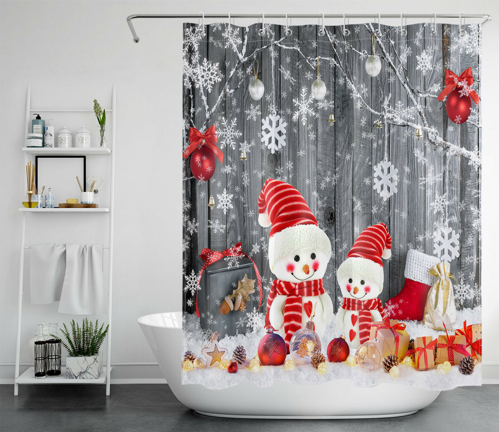 Snowflake Winter Scene Curtain