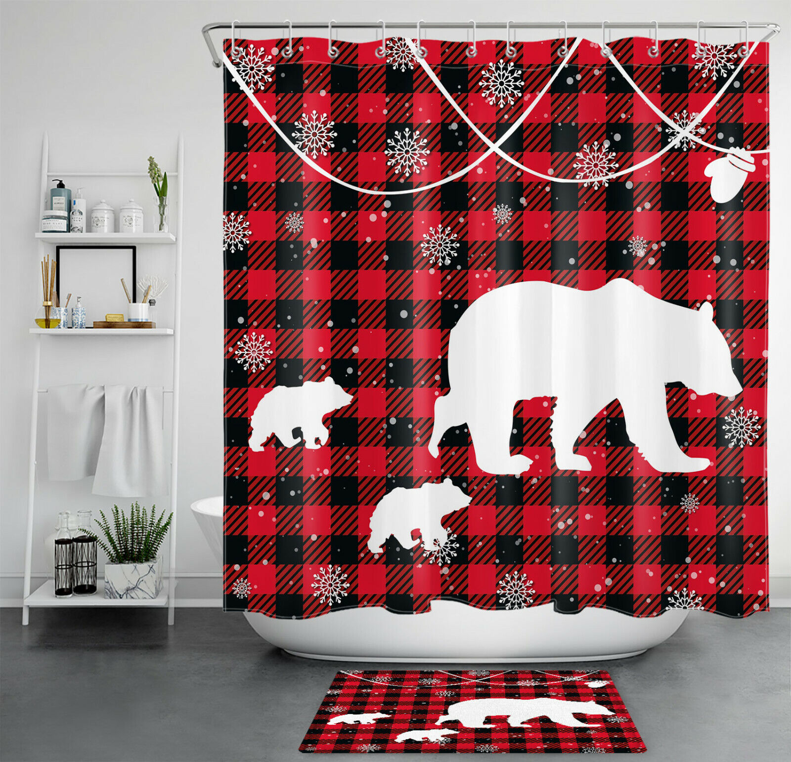 Snowflake Winter Shower Curtain