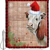 Snowflake Wood Farm Cattle Shower Curtain For A Cozy Rustic Christmas