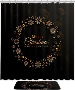 Snowflake Wreath Shower Curtain For A Classic Christmas Theme