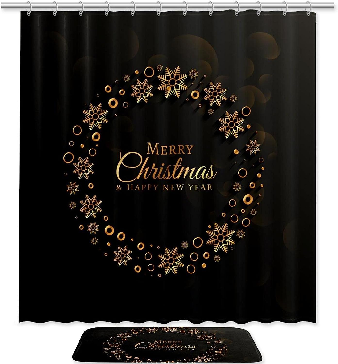 Snowflake Wreath Shower Curtain For A Classic Christmas Theme