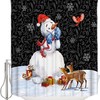 Snowflake Xmas Tree Reindeer Shower Curtain For A Joyous Christmas