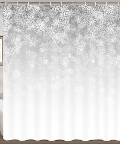 Snowflakes Falling Winter Shower Curtain - Snowy Bathroom Accessories
