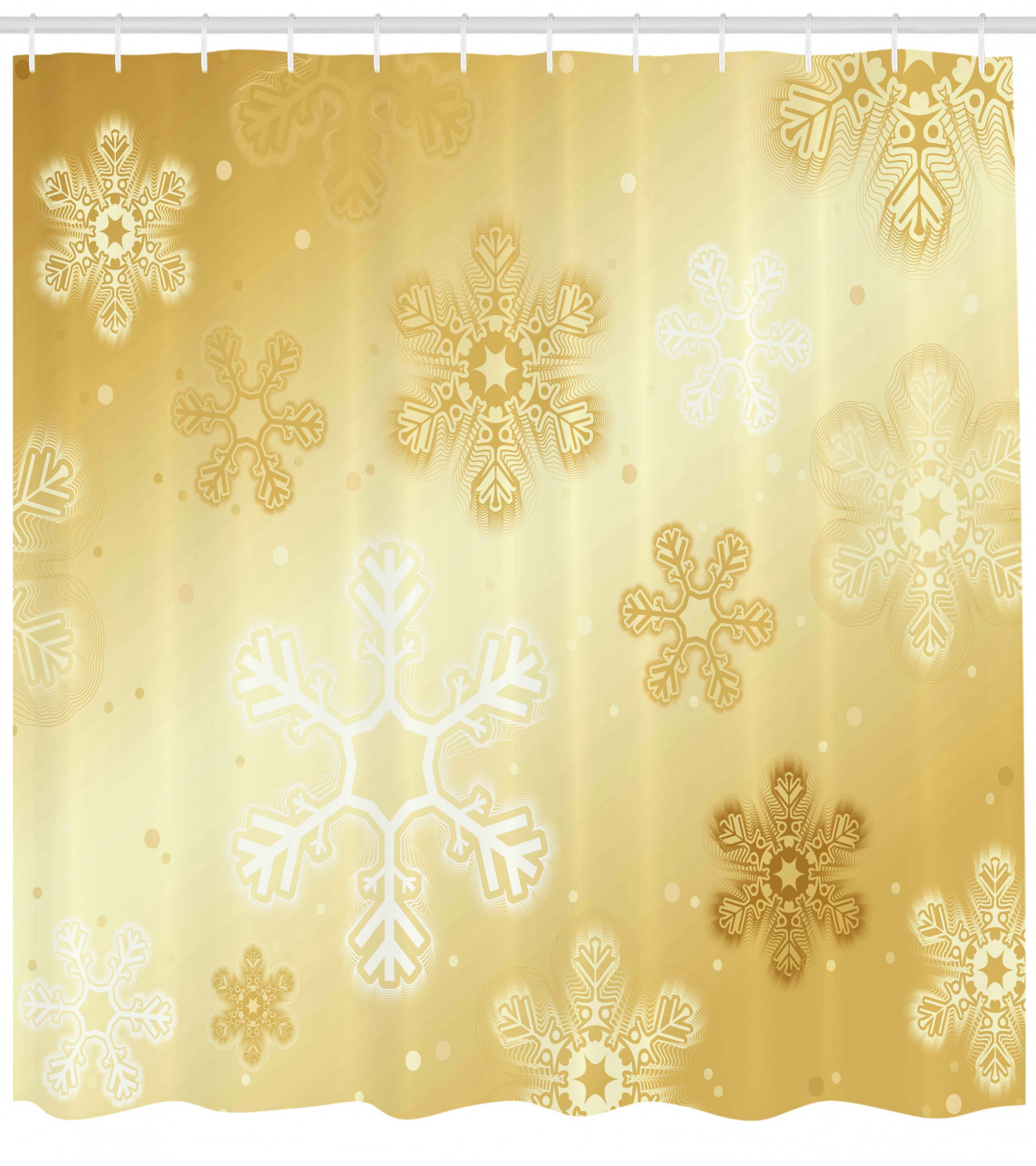 Snowflakes Print Fabric Shower Curtain For Festive Bathroom Decor - Image 4