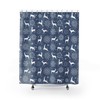 Snowflakes and Reindeers Pattern Shower Curtain for Winter-themed Bathroom Decor