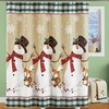 Snowman Christmas Shower Curtain with White Snowflakes for Winter Bathroom Decor 