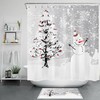 Snowman Shower Curtain With A Winter Forest