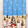 Snowman Shower Curtain With Snowflakes And Christmas Tree, Festive Bathroom Decor