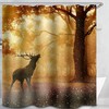 Snowy Deer Shower Curtain For A Winter-Themed Bathroom Decor, Holiday Bathroom Accessories