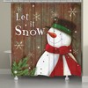 Snowy Season Shower Curtain with Scenic Winter Landscape Print
