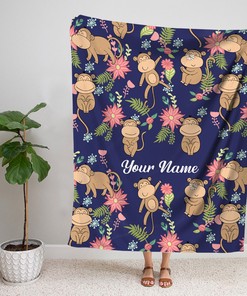 Snuggle with Your Little One with a Soft and Cute Monkey Sherpa Blanket 
