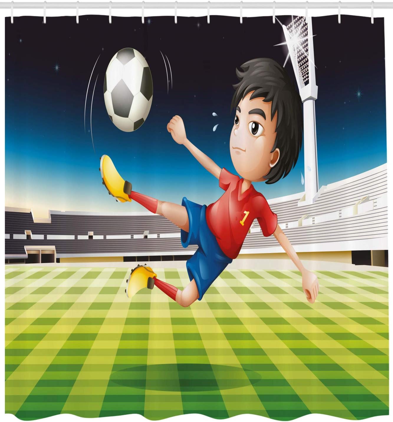 Soccer Championship Graphic Shower Curtain For Sports Enthusiasts - Image 2