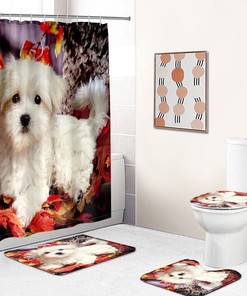 Soft And Delicate Dog Shower Curtain For A Cozy Bathroom Feel