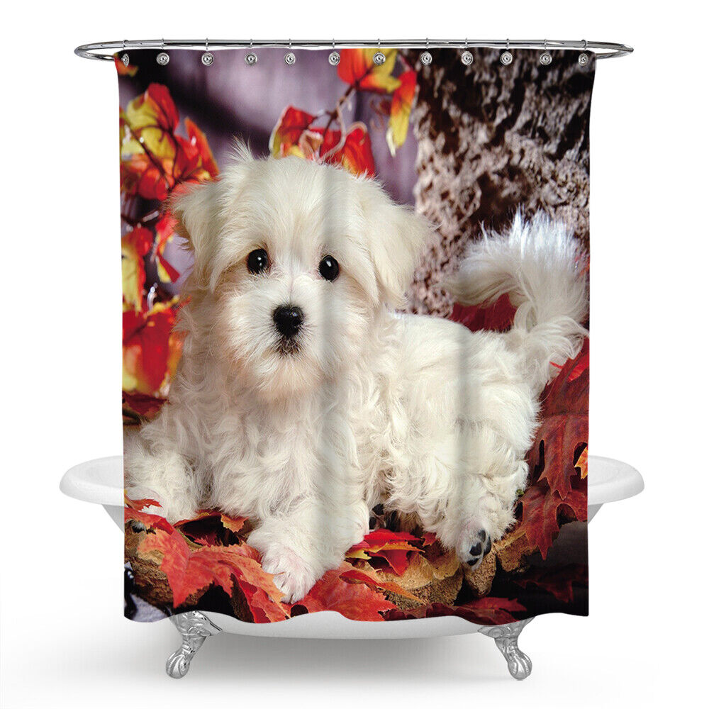 Soft And Delicate Dog Shower Curtain For A Cozy Bathroom Feel - Image 2