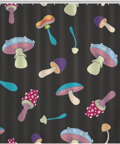 Soft Bath Curtain with Magic Cute Mushrooms Design - Perfect for Adding Playfulness to Your Bathroom. 