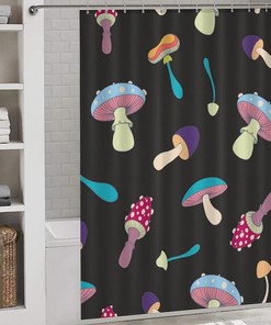 Soft Bath Curtain with Magic Cute Mushrooms Design - Perfect for Adding Playfulness to Your Bathroom.