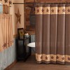 Soft Black and Tan Patchwork Design Bingham Star Shower Curtain for Country Decor