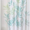 Soft Blue and Green Leaves Fabric Shower Curtain for Bathroom Decor