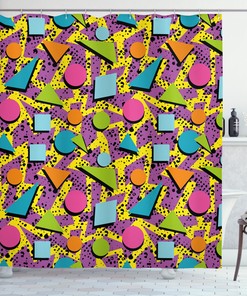 Soft Geometric Shower Curtain Design