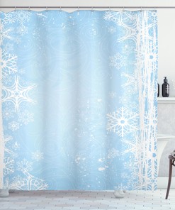 Soft Snowflake Winter Shower Curtain for Bathroom Decor